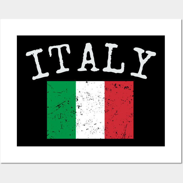 Flag of Italy - Retro Distressed Vintage Italian Flag Wall Art by PerttyShirty